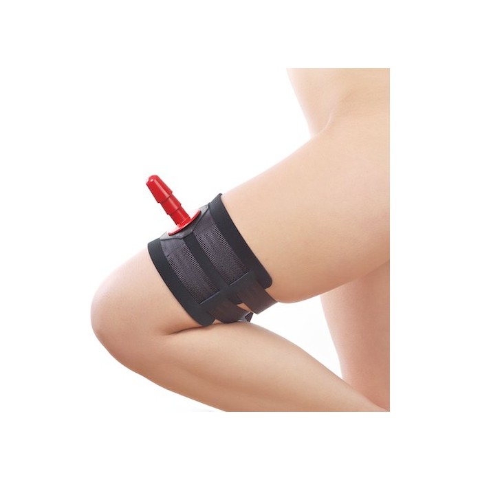 Чёрное крепление на ногу для фиксации насадок Харнесс - BDSM accessories