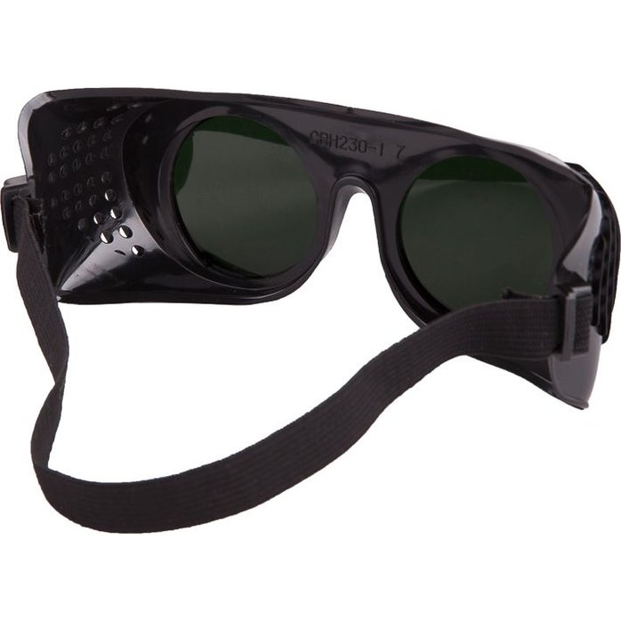 Чёрная латексная маска Крюгер с чёрными окошками - BDSM accessories. Фотография 3.
