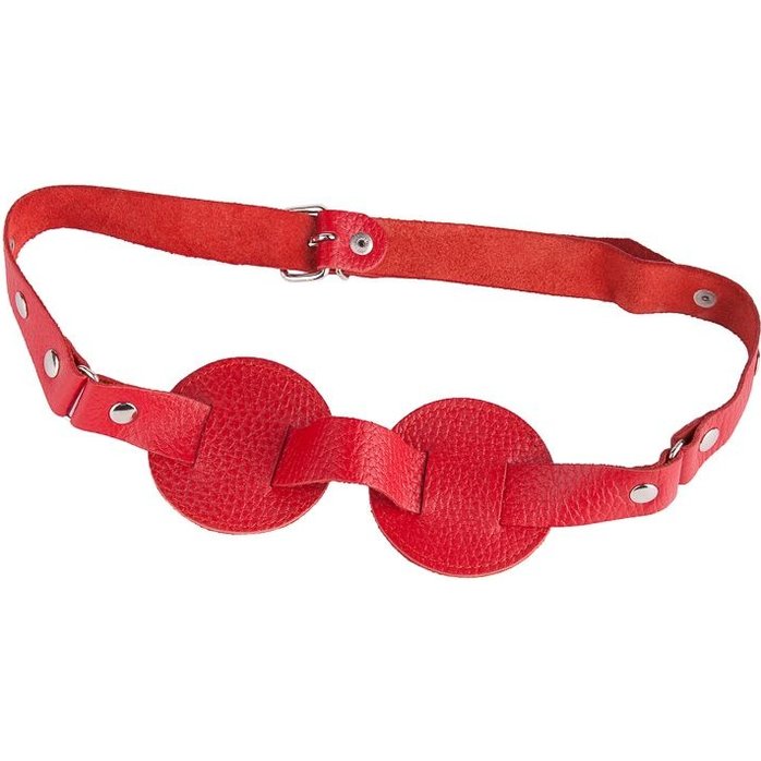 Красная кожаная маска на глаза для эротических игр - BDSM accessories