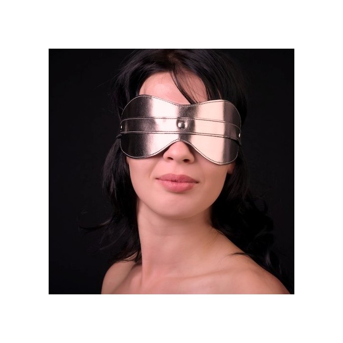 Золотистая маска на глаза из искусственной кожи - BDSM accessories
