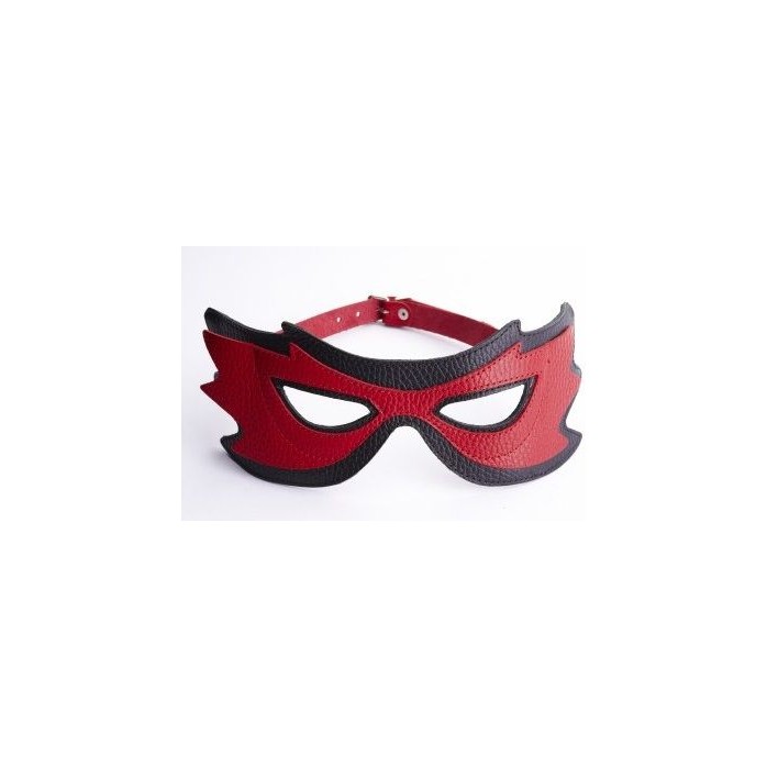 Красно-чёрная маска на глаза с разрезами - BDSM accessories