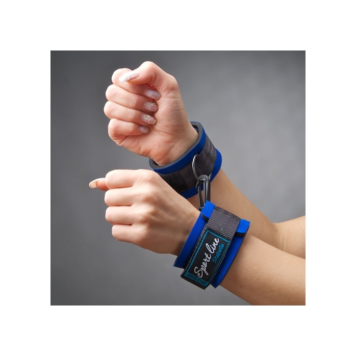 Стильные синие наручники из неопрена - Sport Line