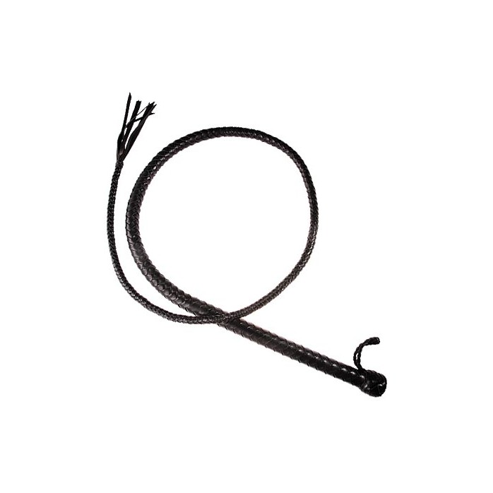 Чёрный кожаный кнут - 130 см - BDSM accessories