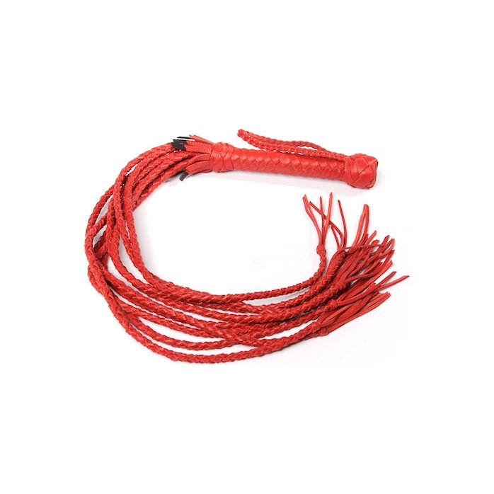 Красная кожаная плеть с 9 хвостами - BDSM accessories