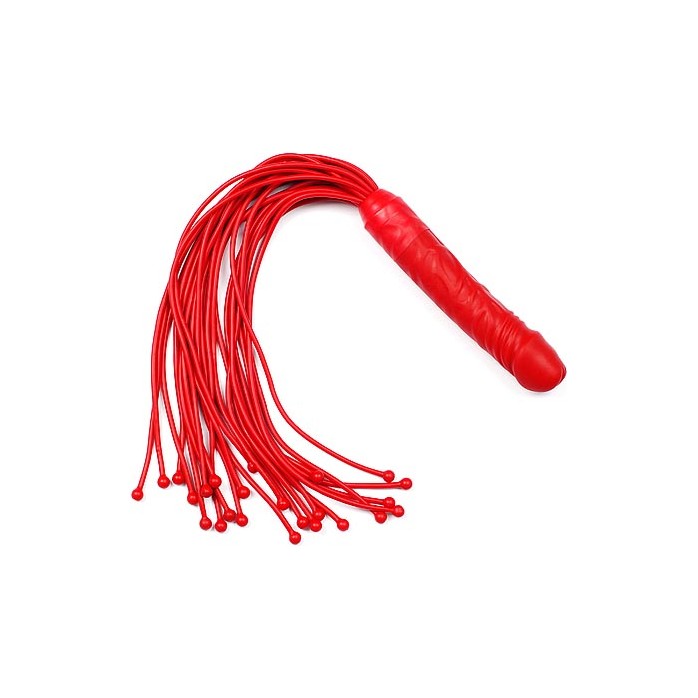 Красная плеть с ручкой-фаллосом - 55 см - Passion Line
