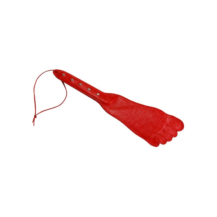 Красная хлопалка в форме ступни - 34,5 см - BDSM accessories
