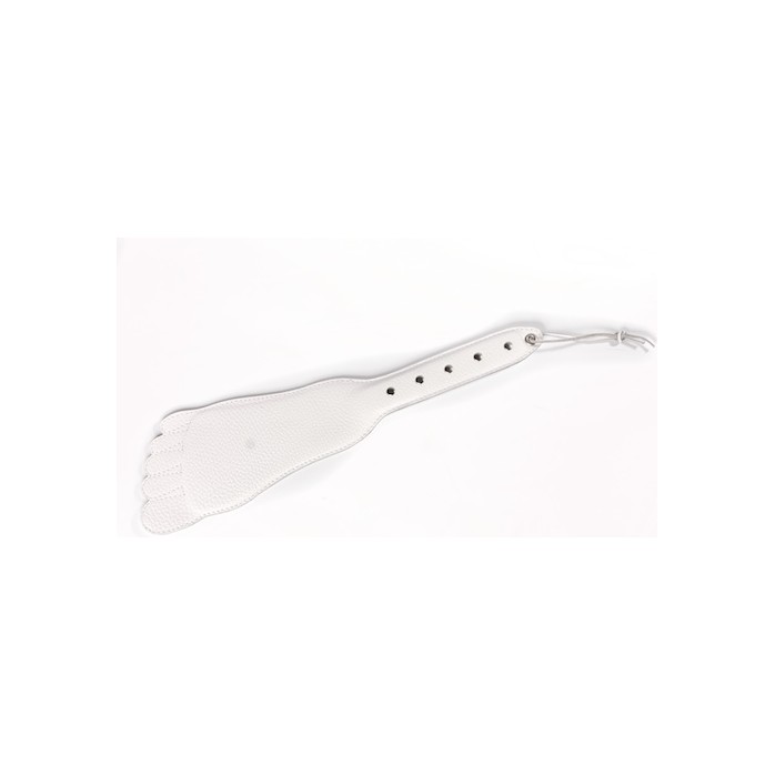 Белая кожаная хлопалка в форме ступни - 34,5 см - BDSM accessories
