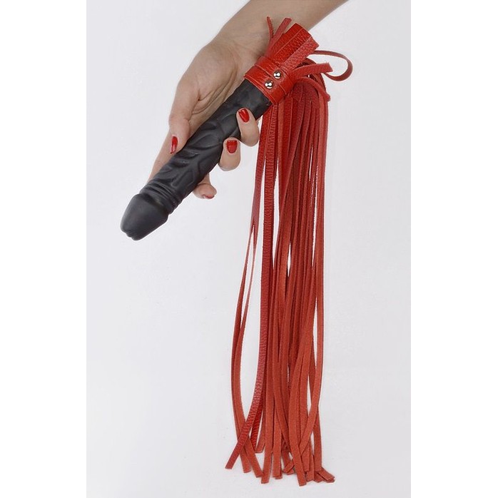 Плеть Ракета с красными хвостами - 65 см - BDSM accessories