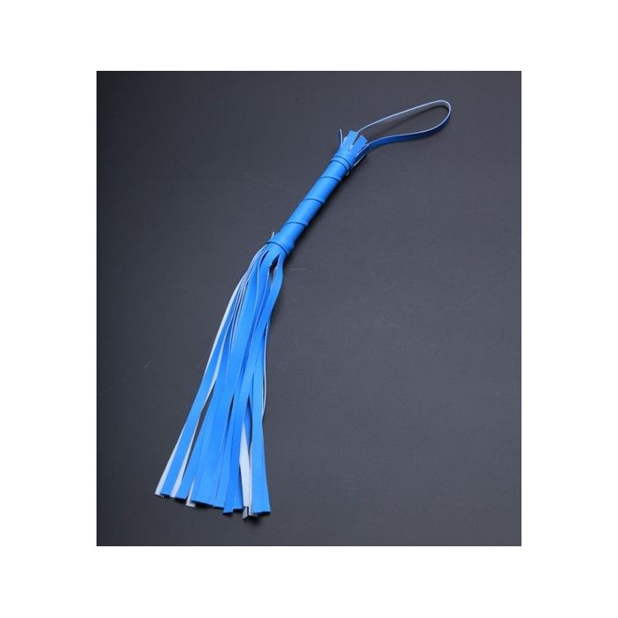 Голубая мини-плеть с 20 хвостами - 40 см - BDSM accessories