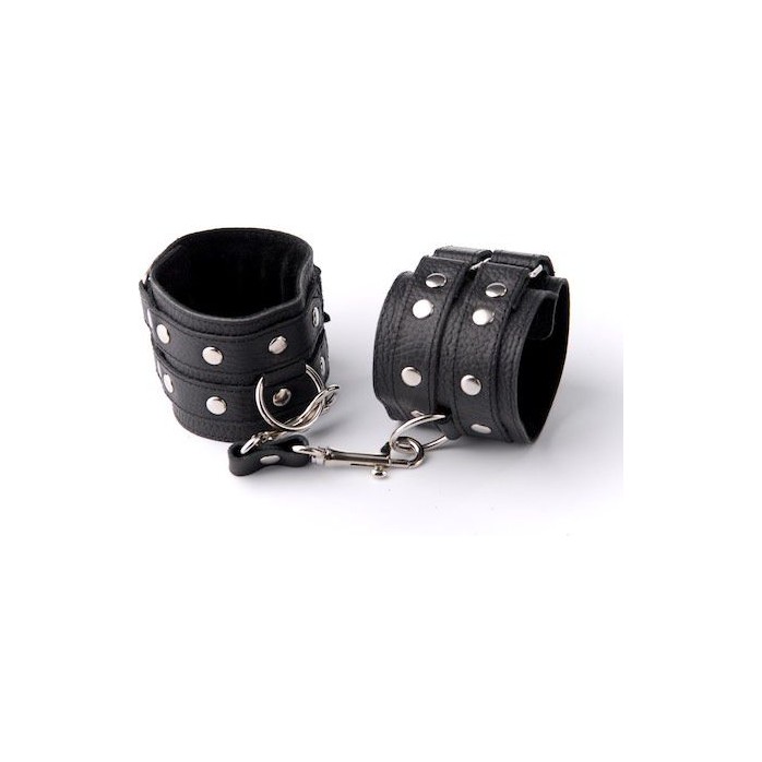 Чёрные наручники с клёпками - BDSM accessories