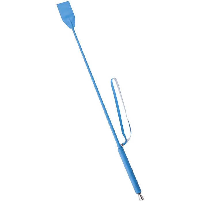 Голубой стек с деревянной ручкой - 70 см - BDSM accessories
