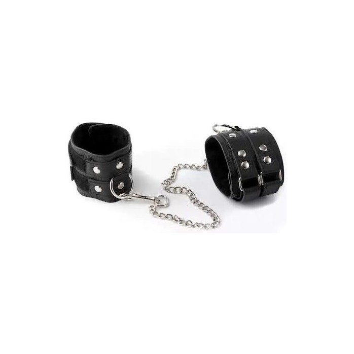 Чёрные кожаные оковы - BDSM accessories