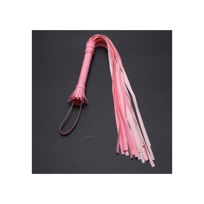 Розовая плеть-многохвостка - 65 см - BDSM accessories