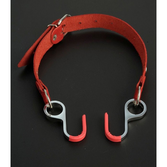 Красный кляп с крючками Вечная улыбка - BDSM accessories
