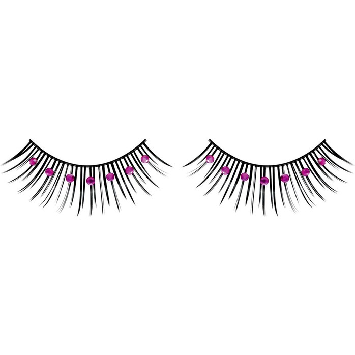 Чёрно-фиолетовые ресницы со стразиками - Eyelashes Collection