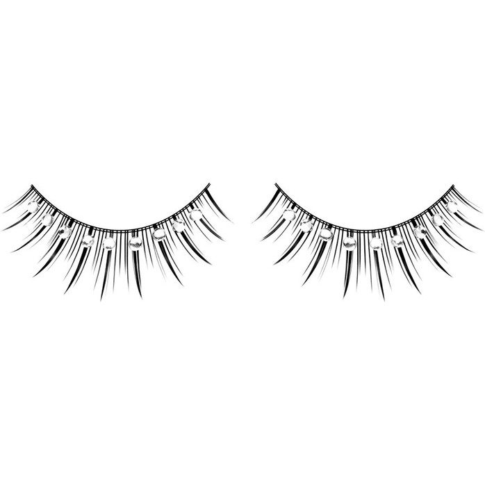 Чёрные ресницы с серебрянными стразами - Eyelashes Collection