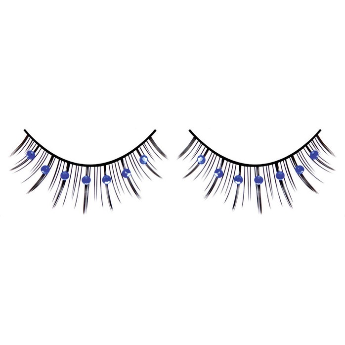 Чёрно-синие ресницы со стразиками - Eyelashes Collection