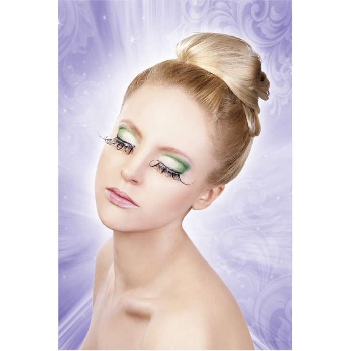 Чёрные-фиолетовые ресницы-перья - Eyelashes Collection. Фотография 2.