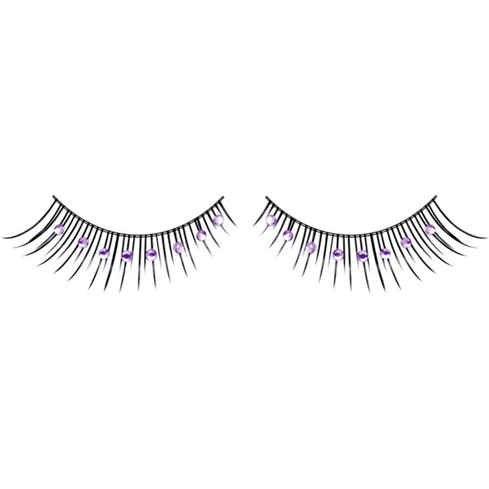 Чёрно-фиолетовые ресницы со стразами - Eyelashes Collection
