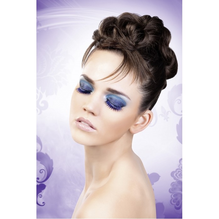 Сине-фиолетовые длинные ресницы - Eyelashes Collection. Фотография 2.