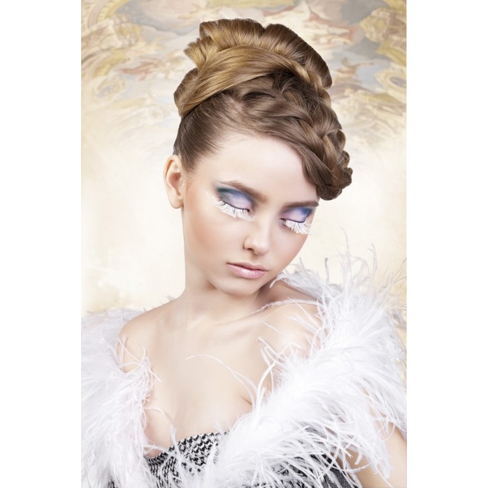 Белые пушистые ресницы-перья - Eyelashes Collection. Фотография 2.