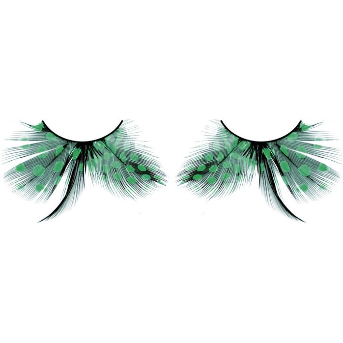 Бирюзовые ресницы-перья в горошек - Eyelashes Collection