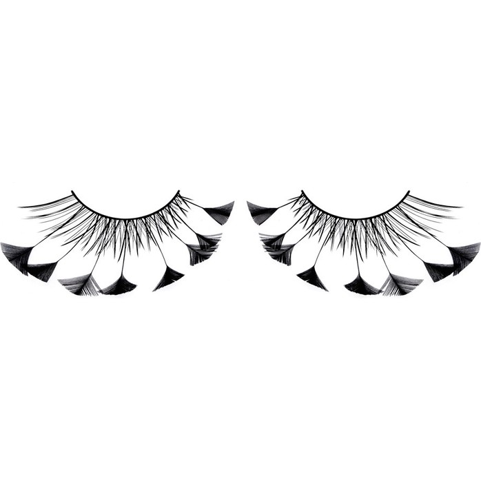 Черные ресницы с перьями по краю - Eyelashes Collection