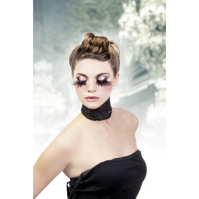 Черные накладные ресницы из перьев - Eyelashes Collection. Фотография 2.