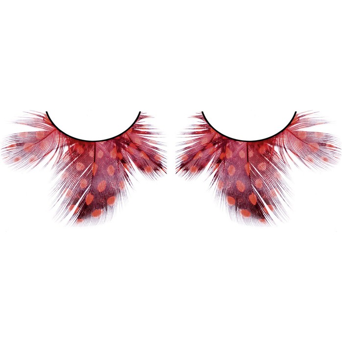 Тёмно-красные ресницы-перья - Eyelashes Collection