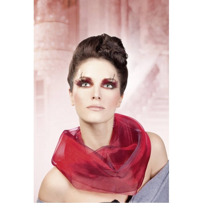 Красно-фиолетовые ресницы-перья - Eyelashes Collection. Фотография 2.