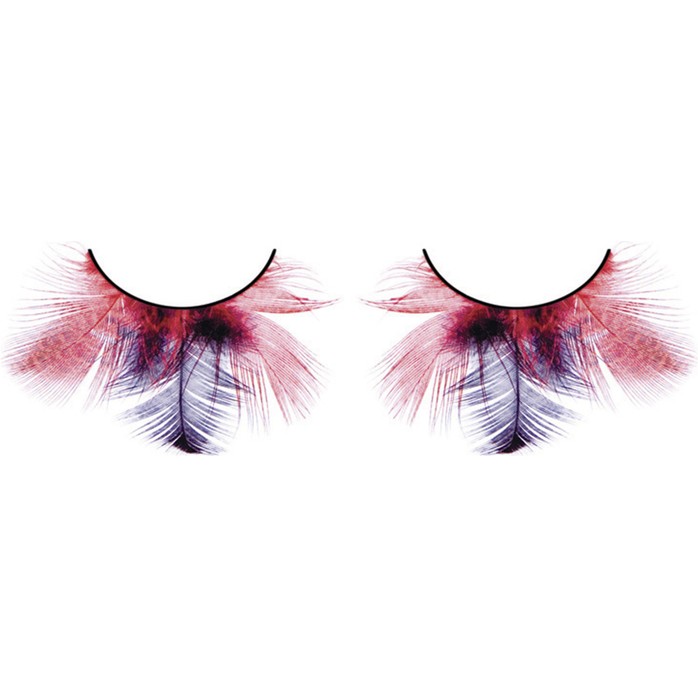Красно-фиолетовые ресницы-перья - Eyelashes Collection