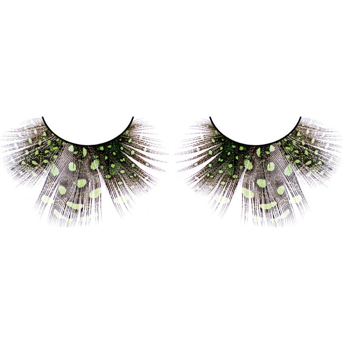Светло-зелёные ресницы-перья - Eyelashes Collection