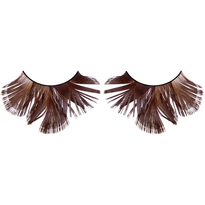 Тёмные коричневые ресницы-перья - Eyelashes Collection