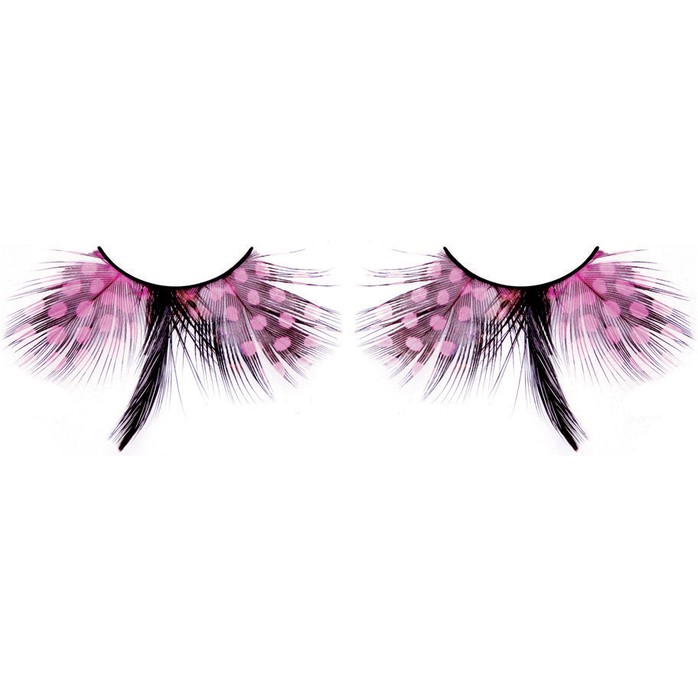 Розово-черные ресницы-перья - Eyelashes Collection