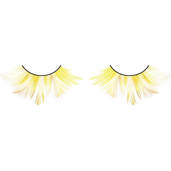 Ярко-желтые перьевые ресницы - Eyelashes Collection
