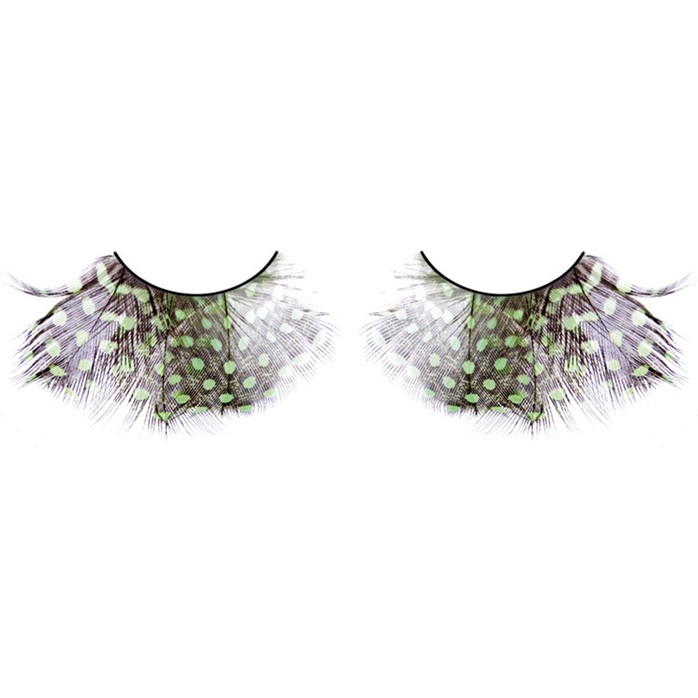 Коричнево-зелёно-фиолетовые ресницы-перья - Eyelashes Collection