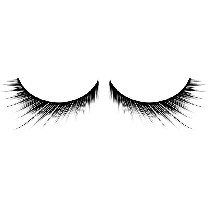 Чёрные накладные ресницы с подкрученными длинными ресничками Premium - Eyelashes Collection