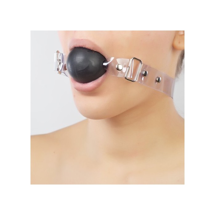 Кляп-шар на прозрачных ремешках - BDSM accessories