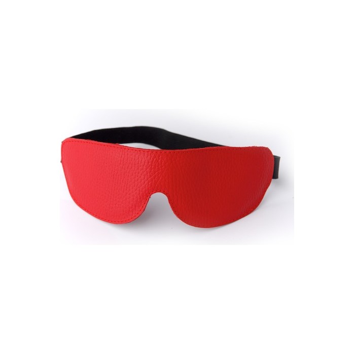 Красная кожаная маска на глаза на резиночке - BDSM accessories
