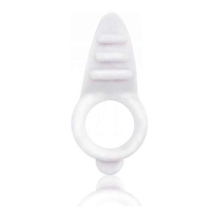 Белое кольцо на пенис с клиторальным стимулятором ORBIT. Фотография 3.