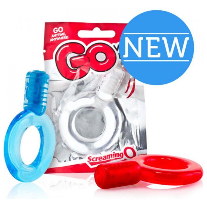 Красное упругое кольцо на пенис с вибрацией Go
