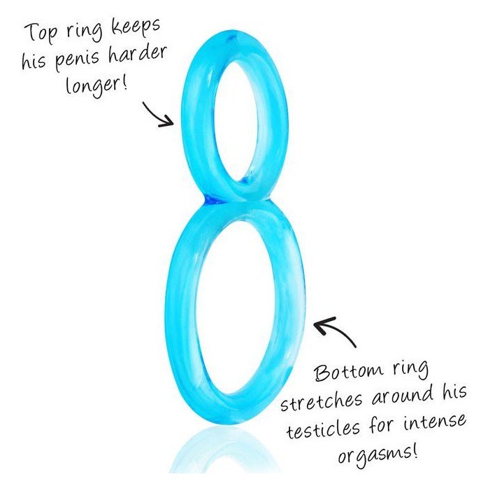 Голубое двухпетельное кольцо Ofinity. Фотография 3.