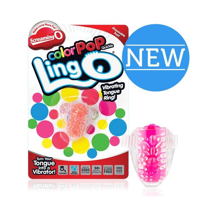 Розовое виброколечко на язык Ling O - ColorPoP