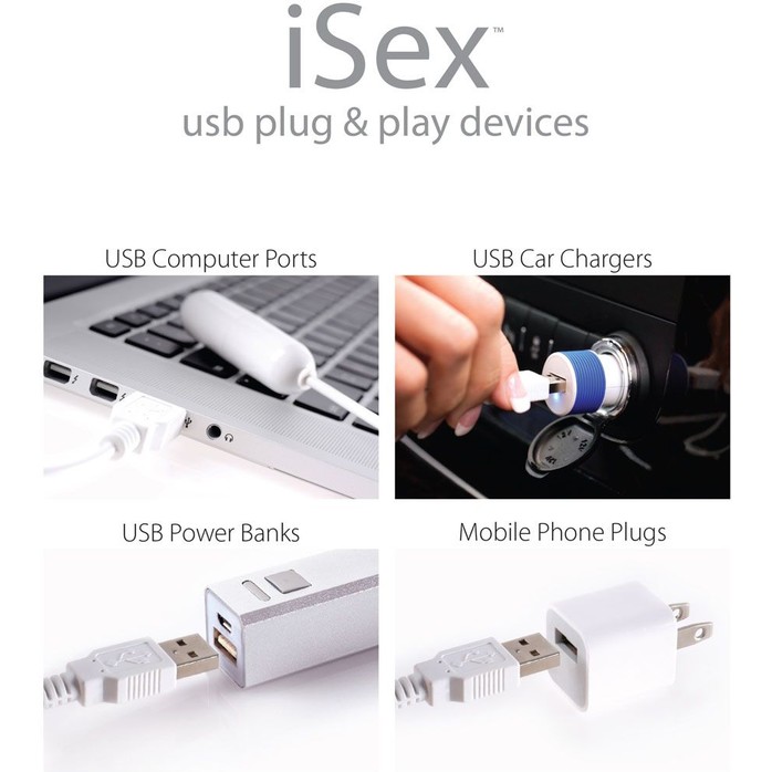 Вибростимулятор точки G с проводом USB - 13 см - ISex. Фотография 4.