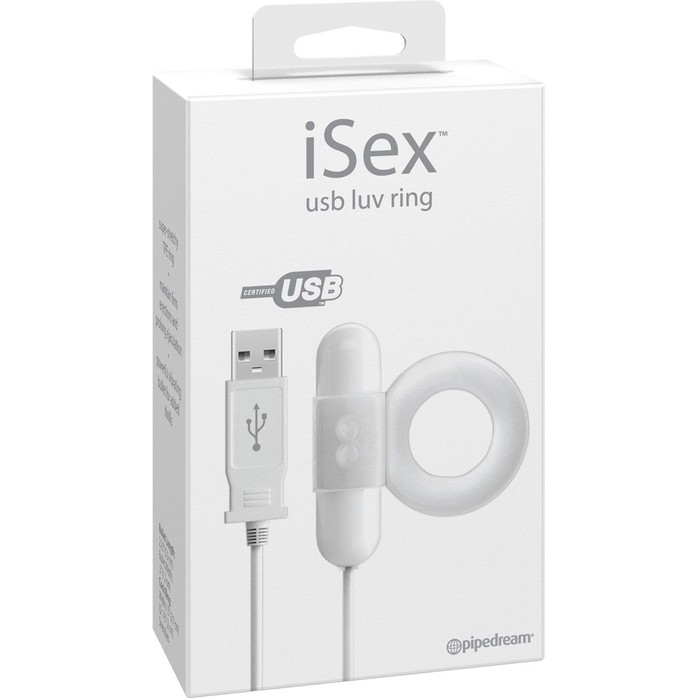 Белое эрекционное кольцо с вибрацией - ISex