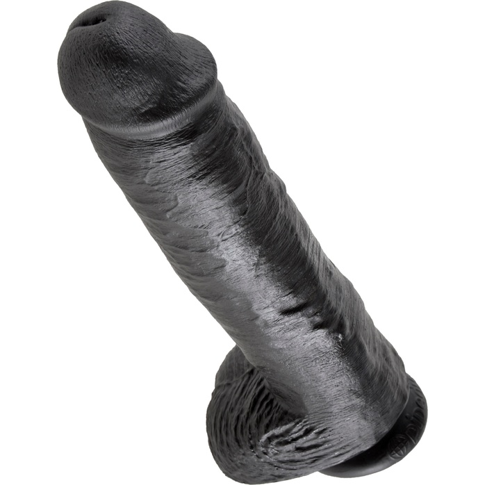 Черный фаллоимитатор-гигант на присоске - 28 см - King Cock. Фотография 3.