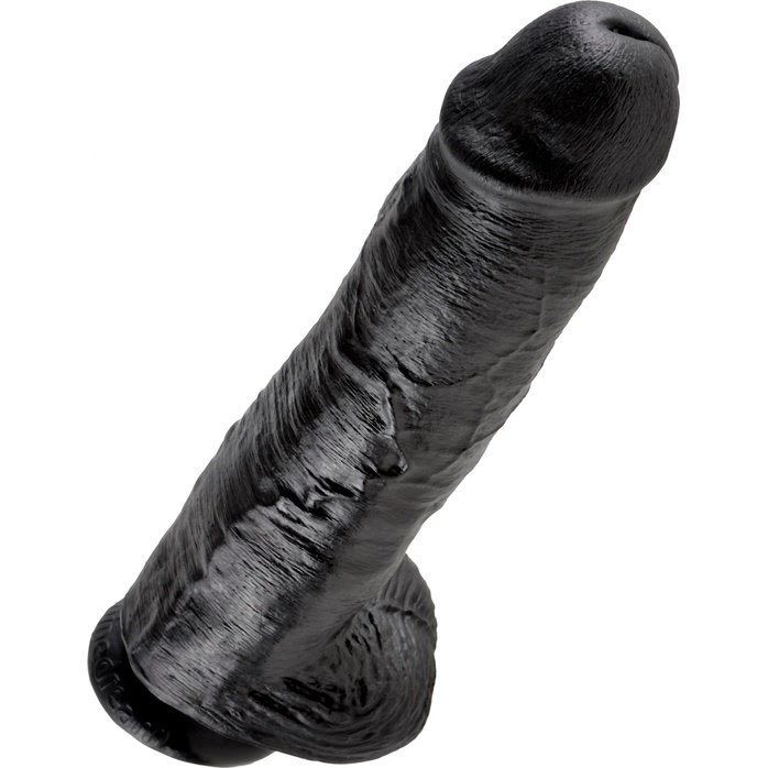 Черный фаллоимитатор-гигант на присоске - 28 см - King Cock. Фотография 4.