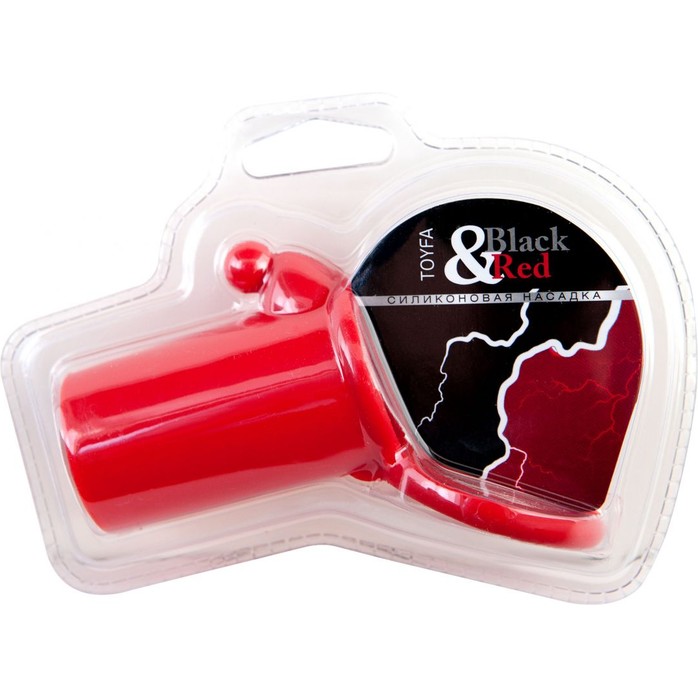 Красная силиконовая насадка на пенис - Black Red