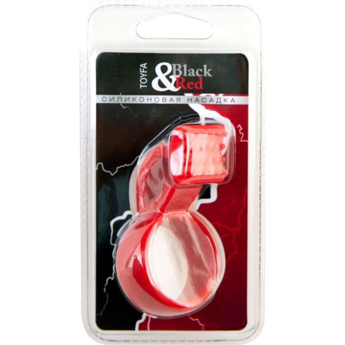 Красное эрекционное кольцо с клиторальным стимулятором - Black Red