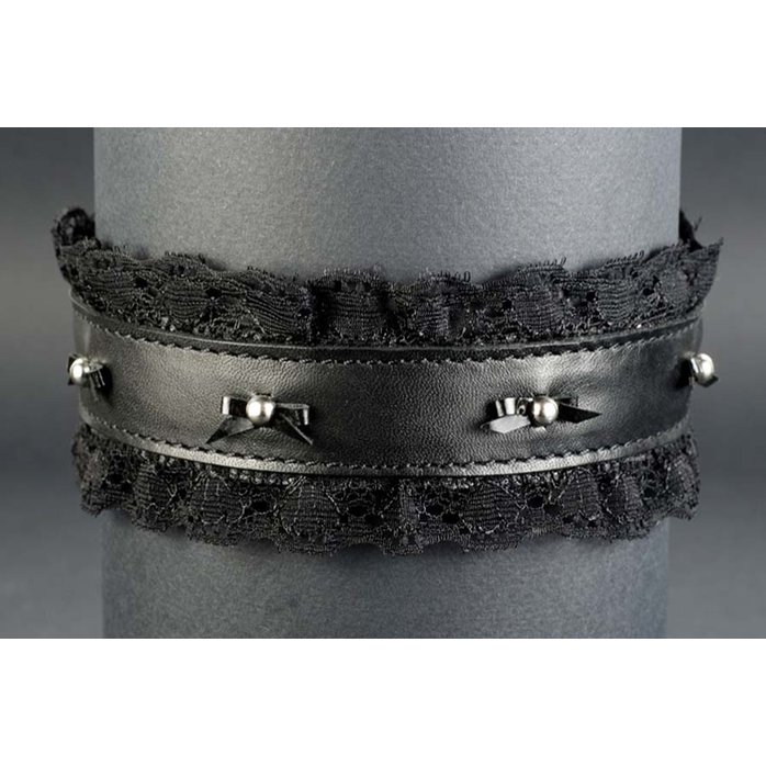 Черный чокер с кружевом Готика-13